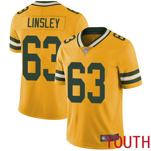 Green Bay Packers Limited Gold Youth #63 Linsley Corey Jersey Nike NFL Rush Vapor Untouchable->green bay packers->NFL Jersey